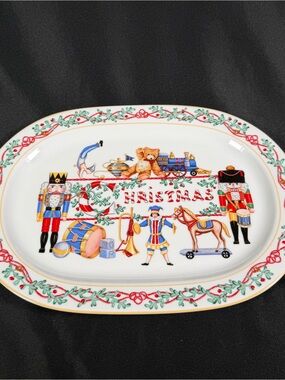 Block Spal Whimsy Christmas Nutcracker Oval Serving Platter